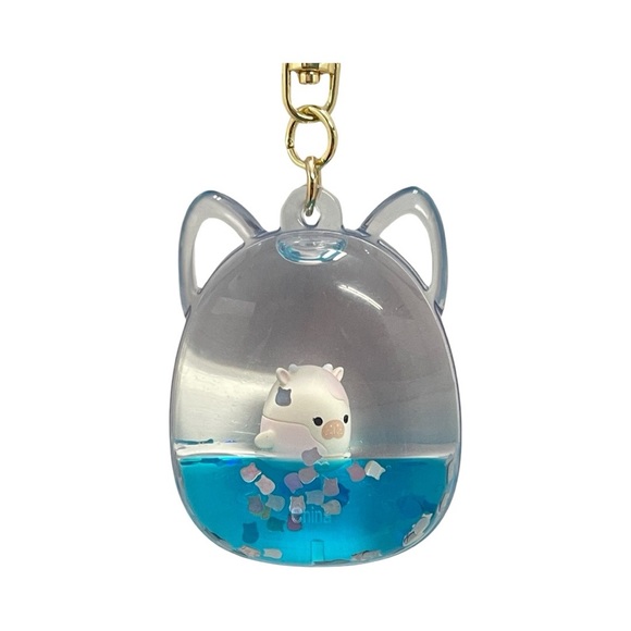 NEW Squishmallow TSUNAMEEZ Cat Liquid Glitter Key Chain - Picture 2 of 3